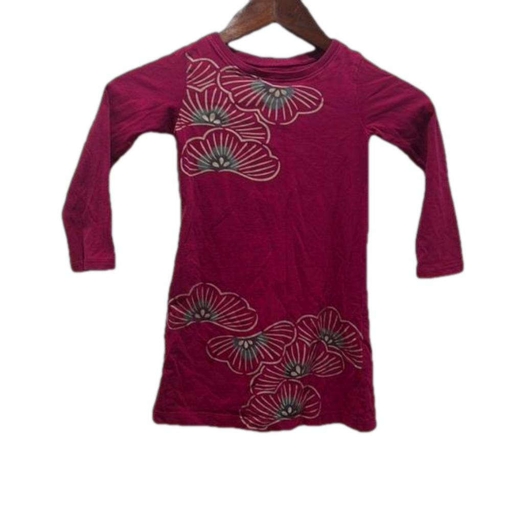 🫖TEA Juhi graphic long sleeve pink girls dress size 4 GUC